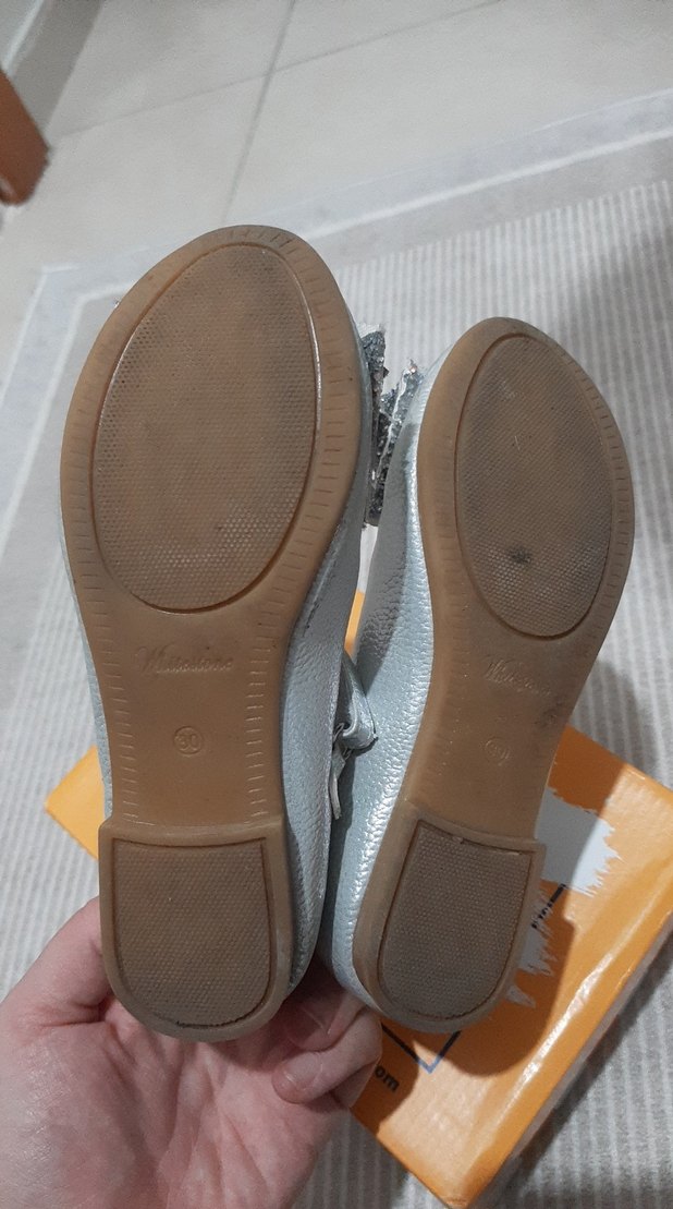 Kız Çocuk Gri Tokalı Babet Ayakkabı - Görsel 3