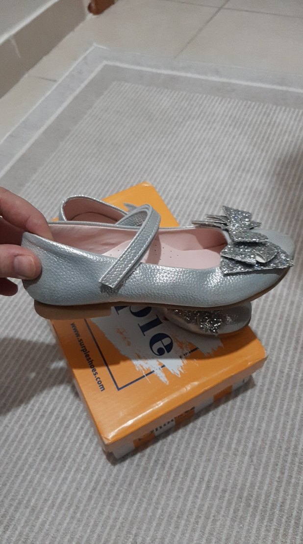 Kız Çocuk Gri Tokalı Babet Ayakkabı - Görsel 2