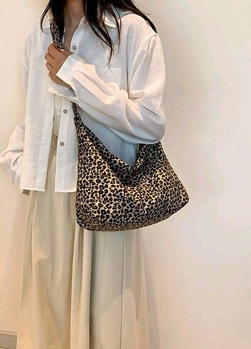Beden camel Renk ELİMDE VAR leopar desenli çanta