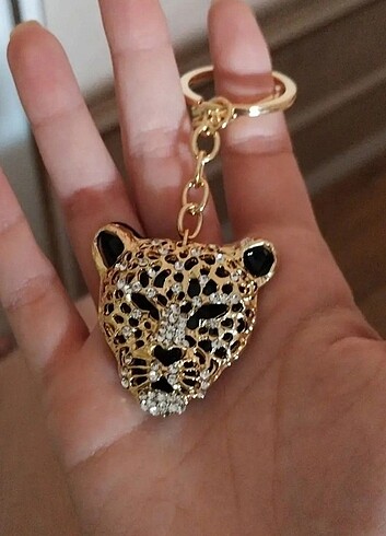  Beden ELİMDE VAR gold leopar anahtarlık