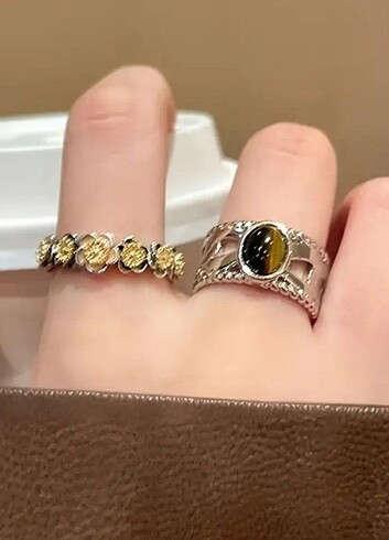Zara ELİMDE VAR kararmaz vintage yüzük set
