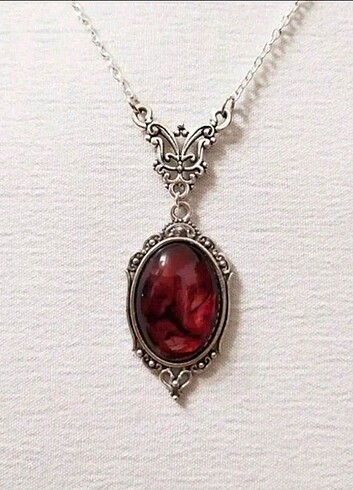  Beden bordo Renk ELİMDE VAR vintage esintili gotik kolye