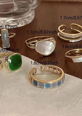 Beden MEVCUTTUR Modern Altın Kadın Yüzük set