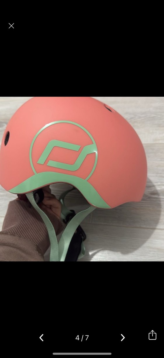 Pembe Biker Motosiklet Kaskı scoot and ride - Görsel 4