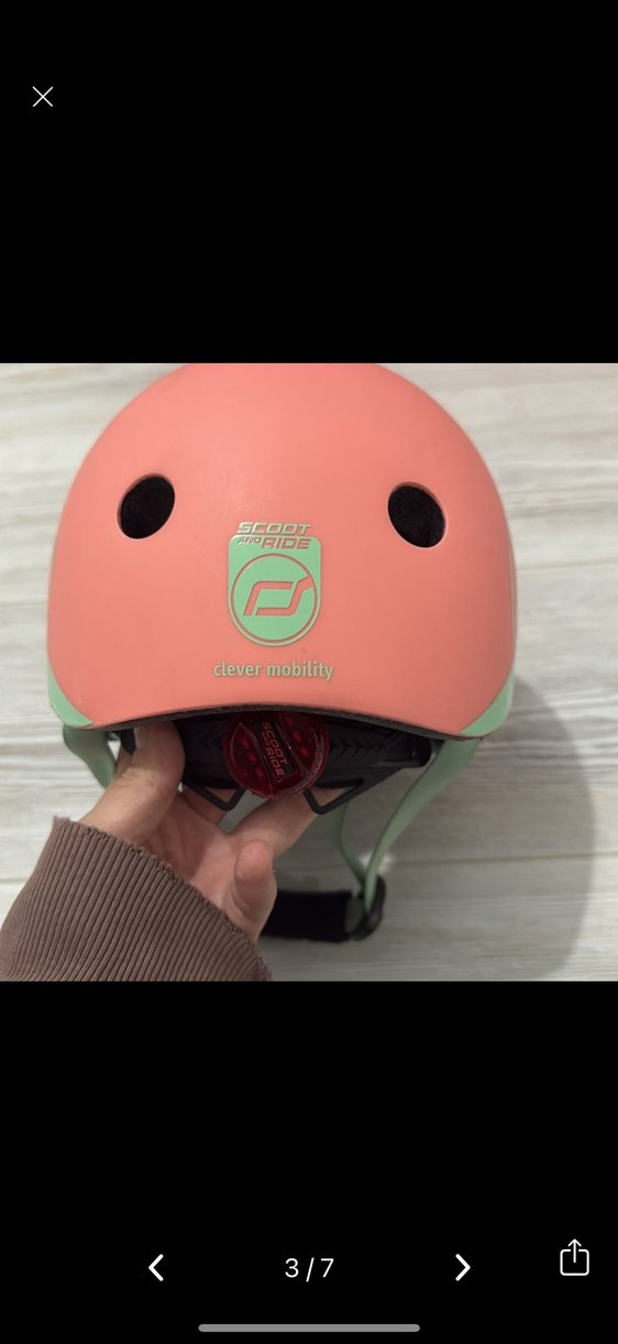 Pembe Biker Motosiklet Kaskı scoot and ride - Görsel 3