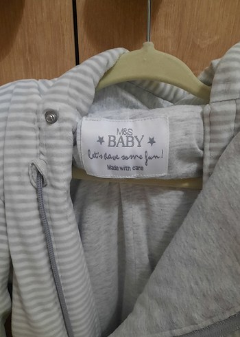Gri Bebek Tulum, Fermuarlı, Kapüşonlu Marks&Spencer marka. - Görsel 2