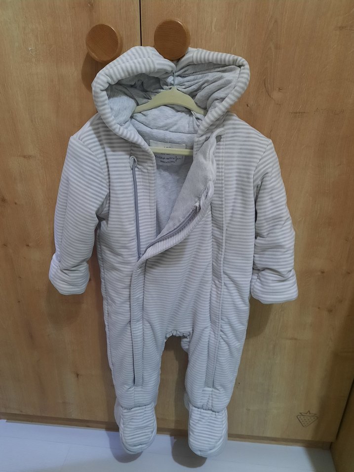 Gri Bebek Tulum, Fermuarlı, Kapüşonlu Marks&Spencer marka. - Görsel 3