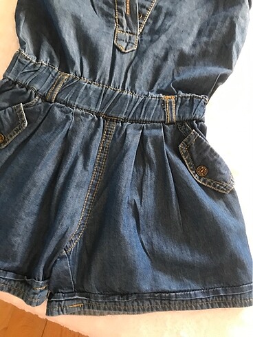 24-36 Ay Beden lacivert Renk Kız Çocuk Askılı kot tulum