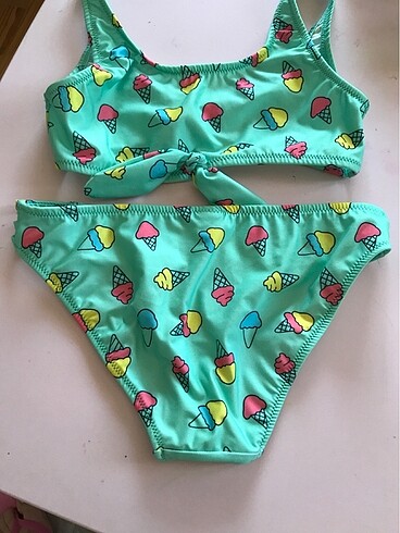 9 Yaş Beden çeşitli Renk Koton kız çocuk bikini
