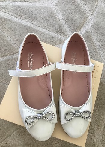 Kız Çocuk Beyaz Fiyonk Detaylı Babet - Görsel 5