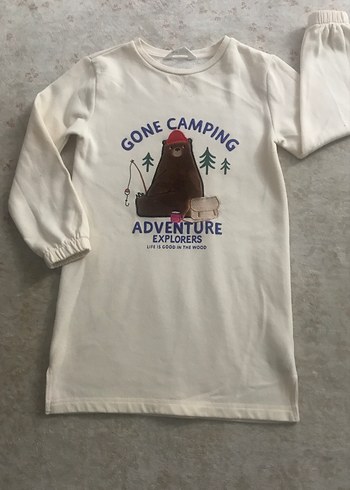 Kız Çocuk Bej Uzun Kollu Baskılı Tişört - Görsel 2