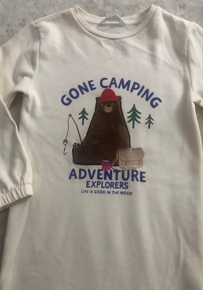 Kız Çocuk Bej Uzun Kollu Baskılı Tişört - Görsel 3