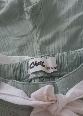 Keten Kemerli Kız Şort - Görsel 3