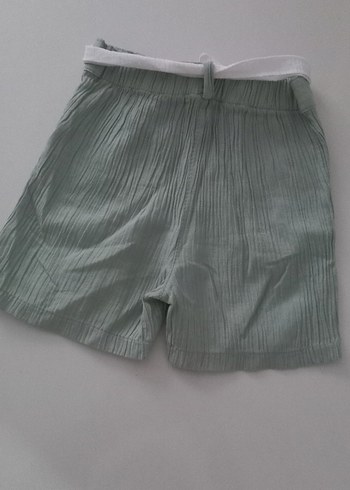 Keten Kemerli Kız Şort - Görsel 2