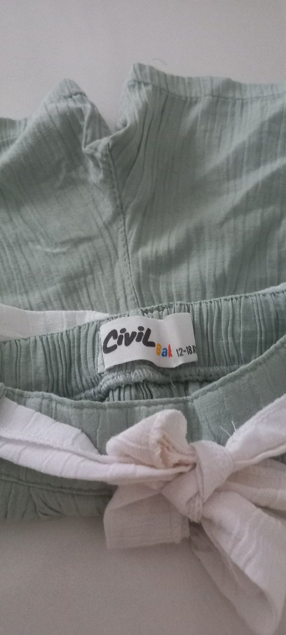 Keten Kemerli Kız Şort - Görsel 3