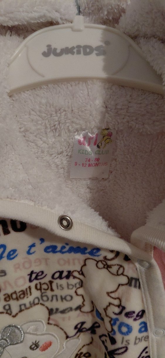 Kapüşonlu Pembe Bebek Tulumu - Görsel 3