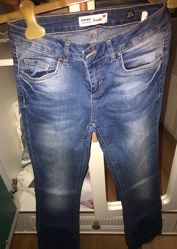 26 Beden Mavi Kadın Denim Pantolon - Normal Boy