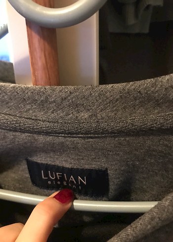 Lufian Gri Baskılı Kadın Sweatshirt