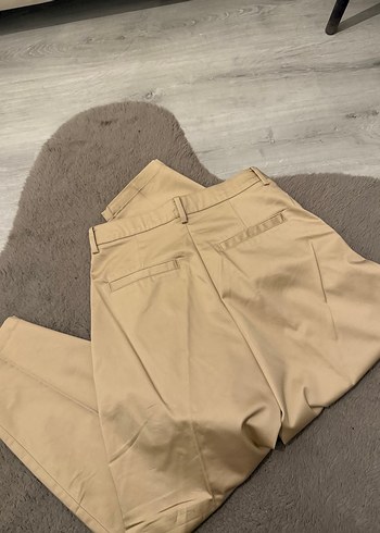 Zara Zara Bej Midi Kumaş Pantolon