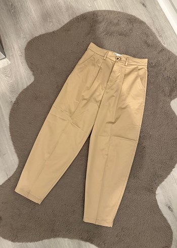 Zara Bej Midi Kumaş Pantolon
