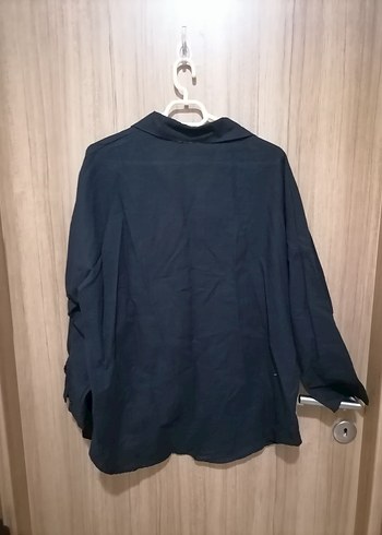 Keten Kadın Gömlek, Uzun Kollu, Düğmeli - Görsel 3