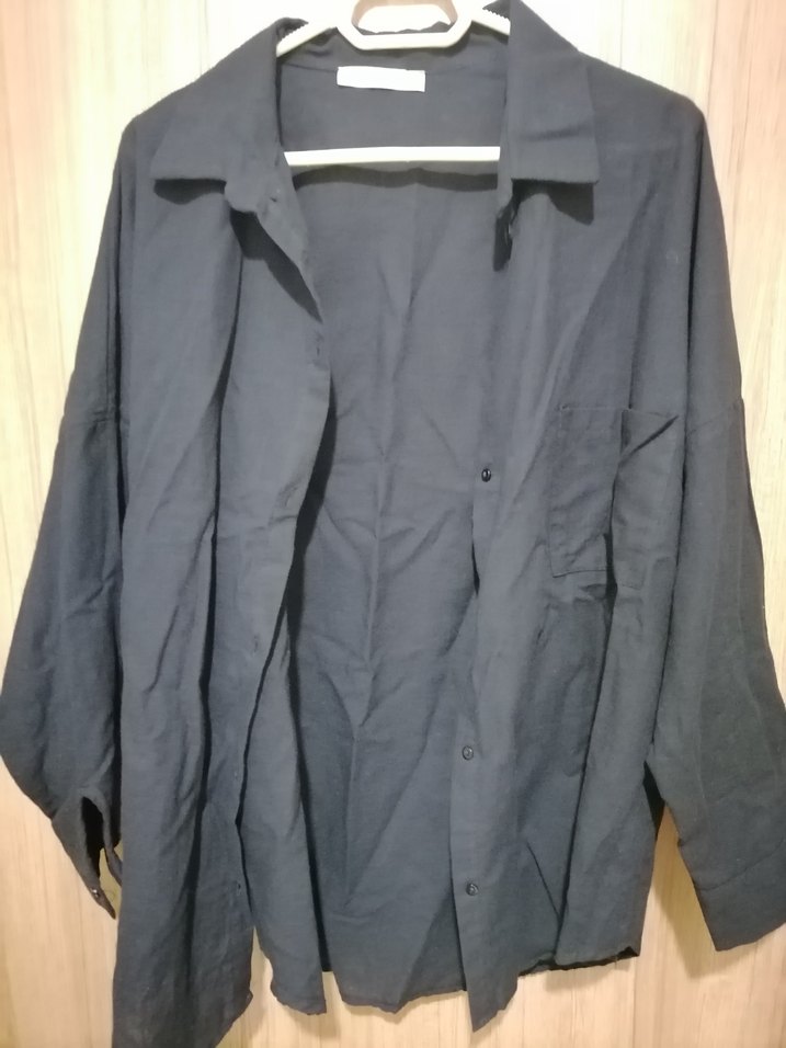 Keten Kadın Gömlek, Uzun Kollu, Düğmeli - Görsel 4