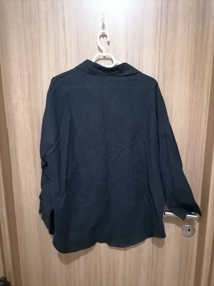 Keten Kadın Gömlek, Uzun Kollu, Düğmeli - Görsel 3