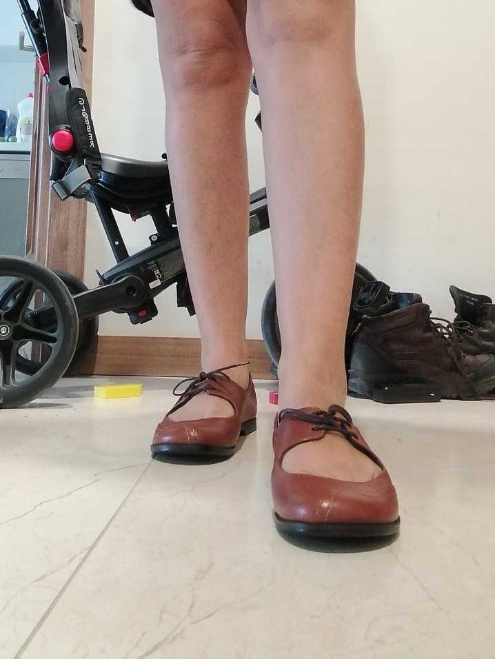 Kahverengi Deri Retro Stiletto Kadın Ayakkabı - Görsel 3