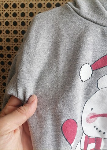 Erkek Çocuk Gri Baskılı Kapşonlu Sweatshirt - Görsel 3