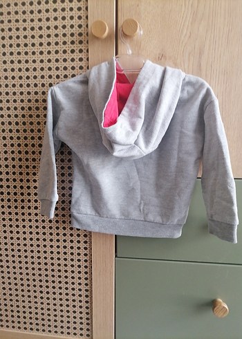 Erkek Çocuk Gri Baskılı Kapşonlu Sweatshirt - Görsel 2