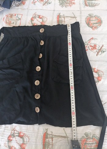 Clandestino Düğmeli Siyah Mini Etek - Görsel 6