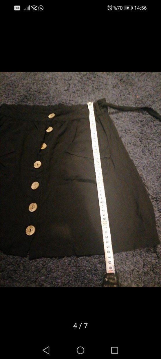 Clandestino Düğmeli Siyah Mini Etek - Görsel 4