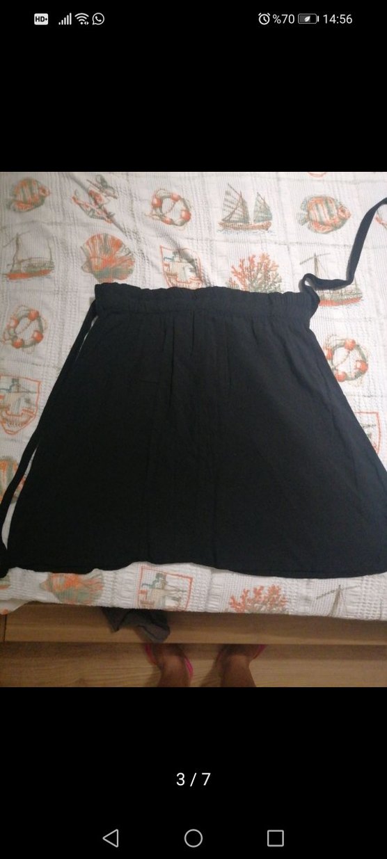 Clandestino Düğmeli Siyah Mini Etek - Görsel 3