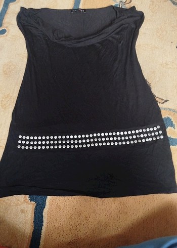 Siyah Düğmeli Uzun tişort Eteği - Görsel 6