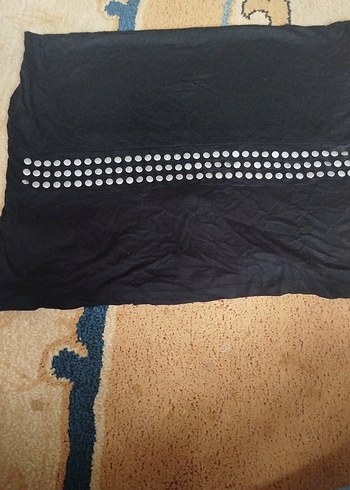 Siyah Düğmeli Uzun tişort Eteği - Görsel 2