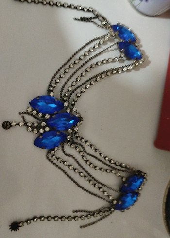 Mavi Parlak Payetli Kadın Saç Aksesuarı - Görsel 3