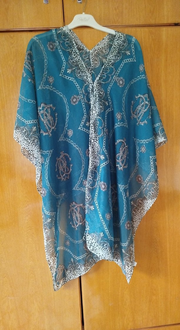 Zincir Detaylı Turkuaz Kadın Şal - Görsel 2