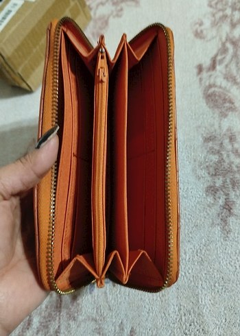 Kahverengi Deri Fermuarlı Kadın Cüzdanı - Görsel 3
