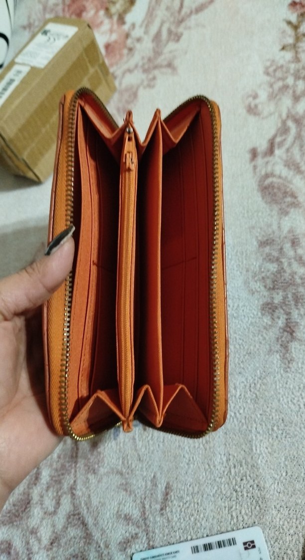 Kahverengi Deri Fermuarlı Kadın Cüzdanı - Görsel 3