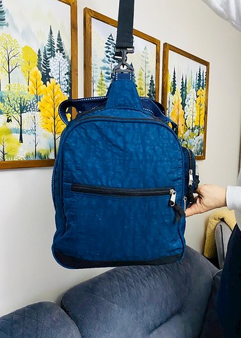 enrico benetti İtalyan malı  Lacivert Baskılı Erkek Spor Çantası - Görsel 2