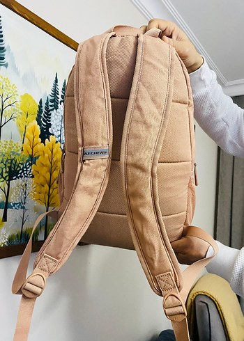 Bej Skechers Baskılı Fermuarlı Sırt Çantası - Görsel 3