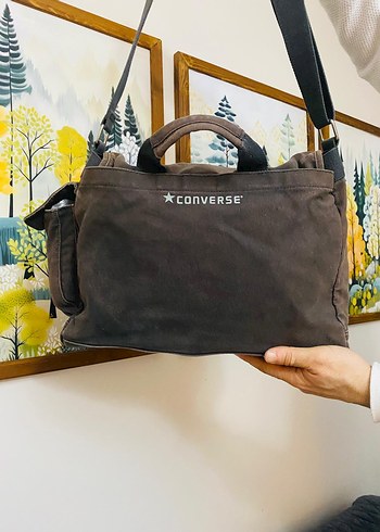 Converse Kahverengi Baskılı Buckle Askılı Erkek Çantası - Görsel 12