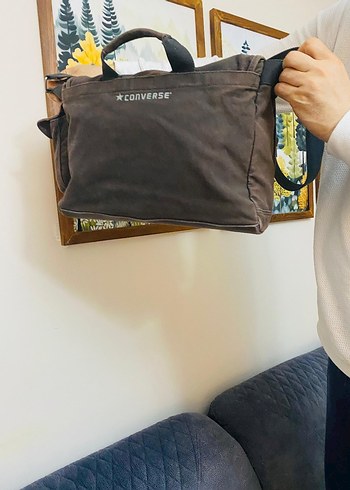 Converse Kahverengi Baskılı Buckle Askılı Erkek Çantası - Görsel 7