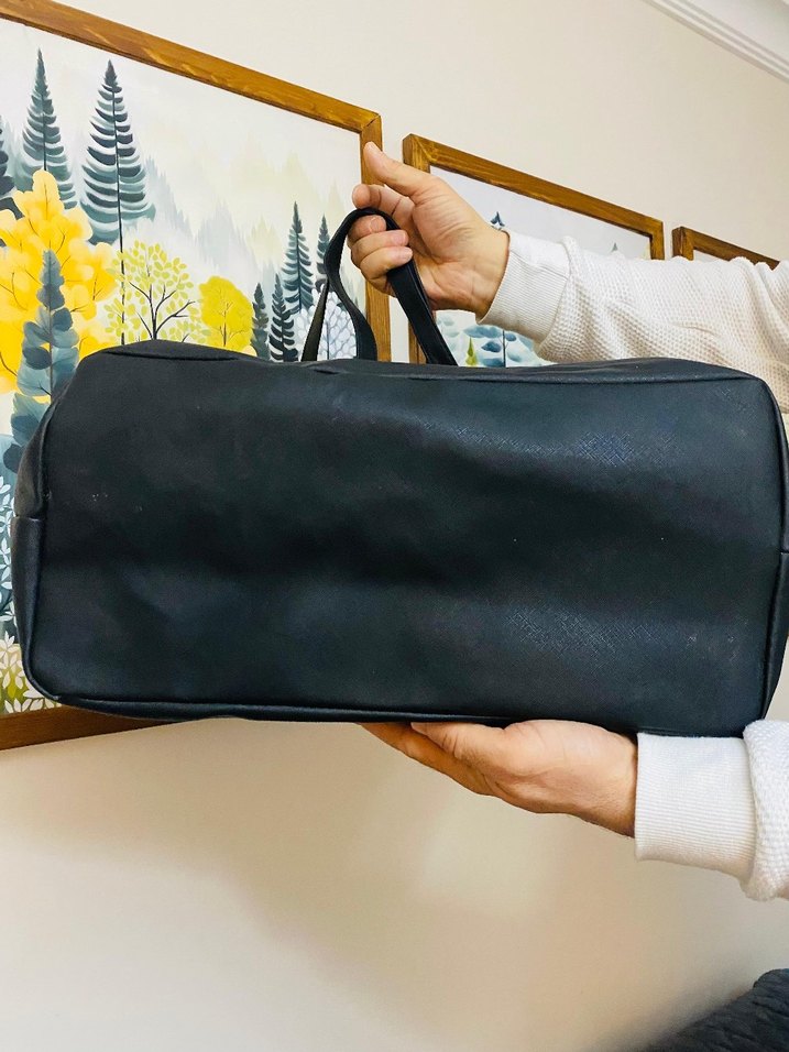 Siyah Deri Mickey Baskılı Kadın Çanta - Görsel 4