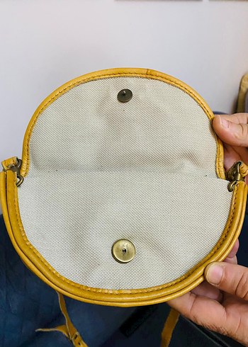 Sarı Desenli Deri Bel Detaylı Kadın Çanta - Görsel 4