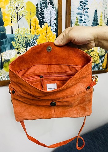 PROMOD Turuncu Süet Bel Detaylı Bohem Kadın Çanta - Görsel 3