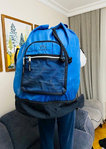 PAKGREK 60 LT Mavi Fermuarlı kamp Çantası PG - Görsel 3