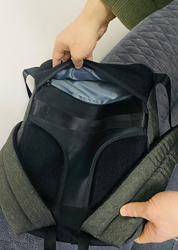 Gri Baskılı Erkek Sırt Çantası miracle marka USB - Görsel 11