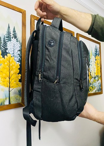 Gri Baskılı Erkek Sırt Çantası miracle marka USB - Görsel 3