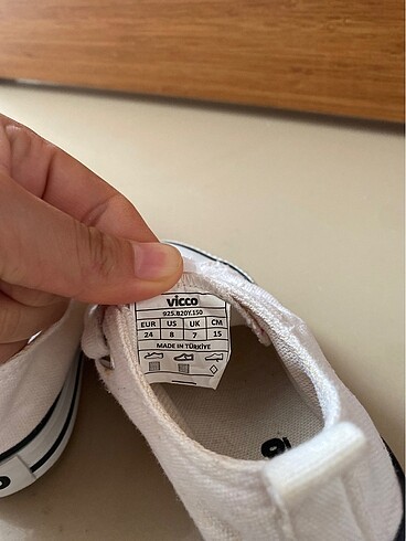 24 Beden beyaz Renk Vicco Beyaz sneaker
